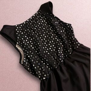 Embellished black and white dress